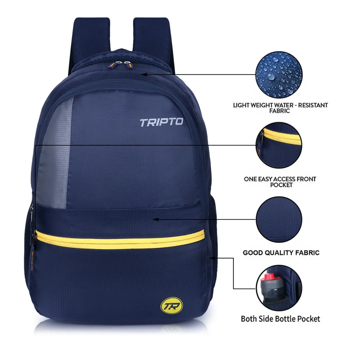 Tripto Valex Waterproof Laptop Backpack 30L Medium (Blue, Black in Colors)